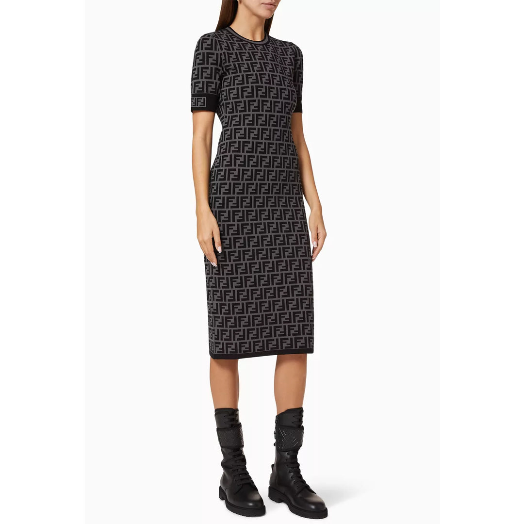 FENDI - FF MOTIF FITTED DRESS