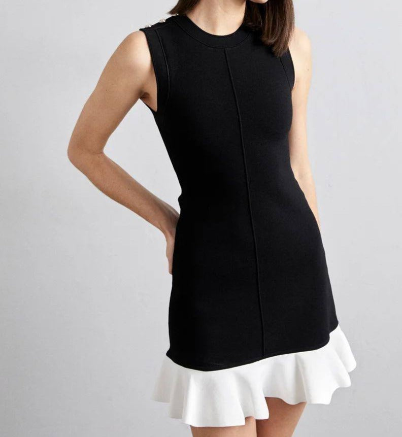 SANDRO - RUFFLE HEM MINI DRESS